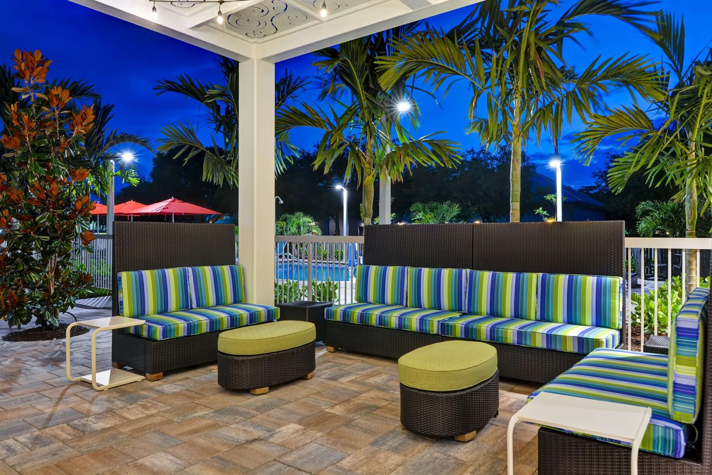Covered outdoor lounge