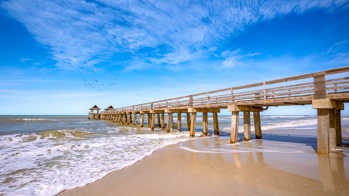 Naples beach and pier on the Gulf