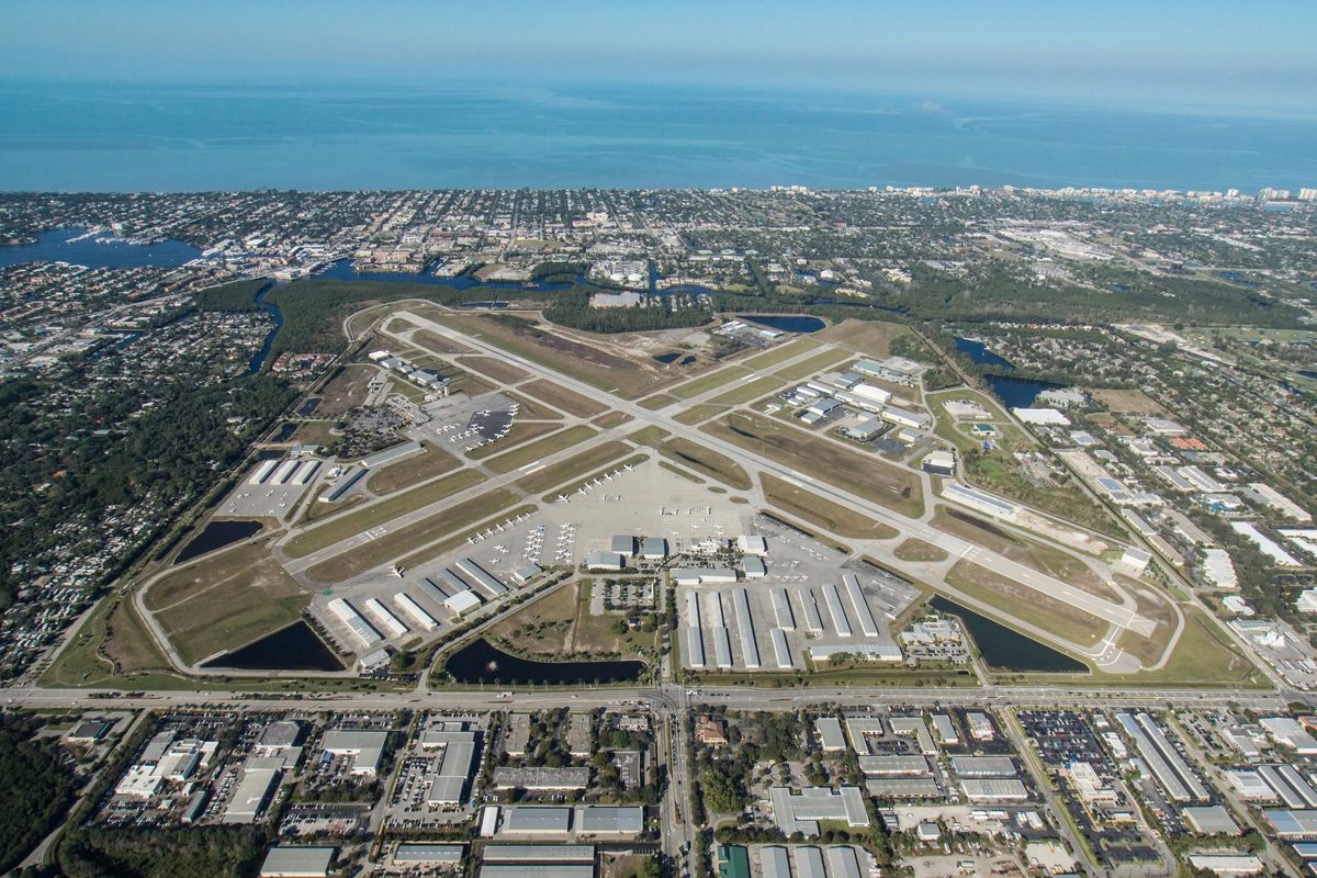 Aerial view of Naples Airport